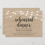 ストリングラ結婚イトのリハーサルディナー招待 招待状 (正面/裏面)