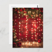 ストリングラ赤と白イツクリスマスデジタルアート ポストカード (正面/裏面)