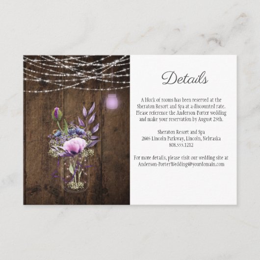 ストリング素朴ライトメイソンジャーバイオレットエンクロージャ エンクロージャーカード (正面)