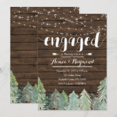 ストリング ライト ウィンターエンゲージメントパーティー 招待状 (正面/裏面)