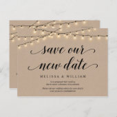 ストリング・ライト、クラフ救ト、新しい日付、延期 ポストカード (正面/裏面)