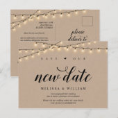 ストリング・ライト、クラフ救ト、新しい日付、延期 ポストカード (正面/裏面)