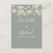 ストリング ライト セージ グリーン ウェディング 詳細 エンクロージャーカード (裏面)