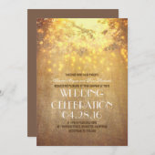 ストリング·ライト·ツリー·ブラ素朴ン結婚チズ 招待状 (正面/裏面)