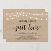 ストリング ライト ファーム ウッド, 結婚式 ふたりだけの結婚式 パーティー 招待状 (正面/裏面)