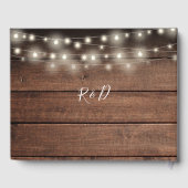 ストリング ライト フラワー ラスティック ウッド ウェディング ゲストブック (裏面)