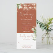 ストリング ライト フローラル テラコッタ オール イン ワン ウェディング 招待状 (スタンド正面)