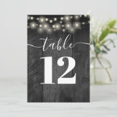 ストリング ライト ブラック バーン ウッド ボホ テーブル ナンバー 招待状 (スタンド正面)