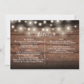 ストリング ライト ラスティック ウッド フォト オール イン ワン ウェディング 招待状 (裏面)