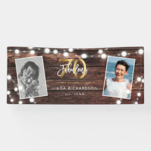 ストリンモダングライト金ゴールドFab 70th誕生日 横断幕