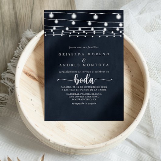 ストリン素朴グスペインのラ結婚イト 招待状