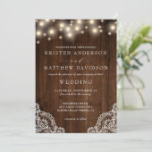 ストリン素朴グライツウッドレース詳細結婚ズ 招待状 (スタンド正面)