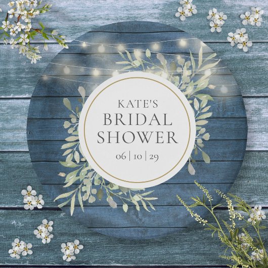 ストリン素朴グライツグリーンブライダルシャワー ペーパープレート