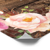 ストリン素朴グライトの結婚ウェルカムサイン ポスター (角)