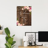 ストリン素朴グライトの結婚ウェルカムサイン ポスター (ホームオフィス)