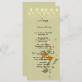 ストリン素朴グライトトレンディーフローラ結婚のメニュー プログラム (正面/裏面)