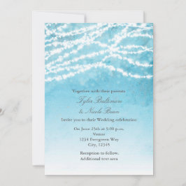 ストリン素朴グライトブルー結婚式招待状 招待状
