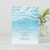 ストリン素朴グライトブルー結婚式招待状 招待状 (スタンド正面)