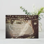 ストリン素朴グライトヴィンテージツリー結婚の 招待状 (スタンド正面)