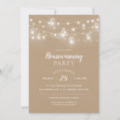 ストリン素朴グライト引っ越し祝いパーティーパーティの招待状 招待状 (正面)