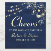 ストリン素朴グライト結婚のワインラベル ワインラベル (シングルラベル)