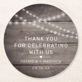 ストリン素朴グライト結婚式の引き出物 ラウンドペーパーコースター (正面)