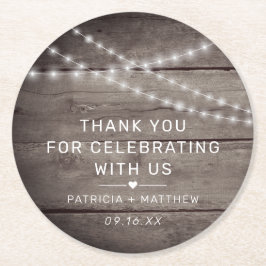 ストリン素朴グライト結婚式の引き出物 ラウンドペーパーコースター