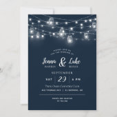 ストリン素朴グライト結婚式招待状 招待状 (正面)
