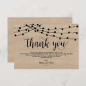 ストリン素朴グラ結婚イトのサンキューカードデザイン エンクロージャーカード (正面/裏面)