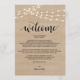 ストリン素朴グ結婚ライトの歓迎と旅程 プログラム