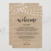 ストリン素朴グ結婚ライトの歓迎と旅程 プログラム (正面/裏面)