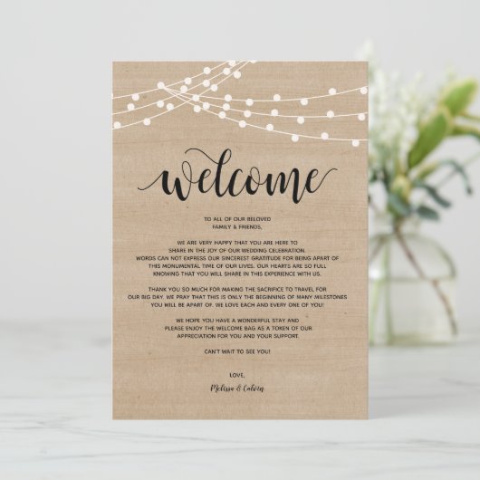 ストリン素朴グ結婚ライトの歓迎と旅程 プログラム (スタンド正面)