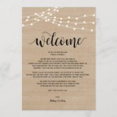 ストリン素朴グ結婚ライトの歓迎と旅程 プログラム (正面)