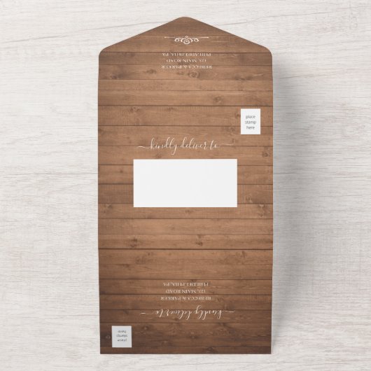 ストリン素朴グ結婚・ライトの全てを一つにする オールインワン招待状 (外側)