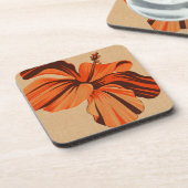 ストリーキーハワイアンハイビスカスフェイクリネンコースター コースター (左側)