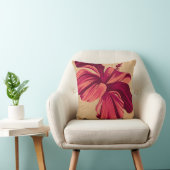 ストリーキーハワイアンハイビスカスフーリネンスクエアピローズ クッション (椅子)