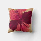 ストリーキーハワイアンハイビスカスフーリネンスクエアピローズ クッション (裏面)