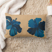 ストリーキーハワイアンハイビスカスフーリネンルンバーピロー ランバークッション (ブランケット)