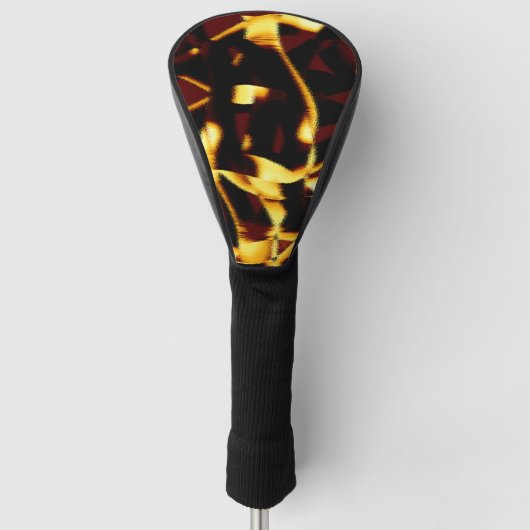 ストリークが燃えた黄色い見た目はテリーまたは欠陥のあるスプレー ゴルフヘッドカバー (正面)