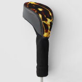 ストリークが燃えた黄色い見た目はテリーまたは欠陥のあるスプレー ゴルフヘッドカバー (アングル)