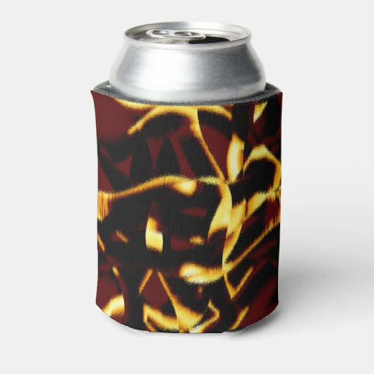 ストリークが燃えた黄色い見た目はテリーまたは欠陥のあるスプレー 缶クーラー (缶裏面)