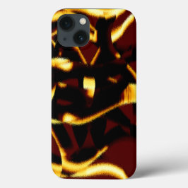 ストリークが燃えた黄色い見た目はテリーまたは欠陥のあるスプレー iPhone 13ケース