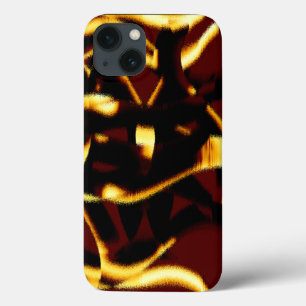 ストリークが燃えた黄色い見た目はテリーまたは欠陥のあるスプレー iPhone 13ケース