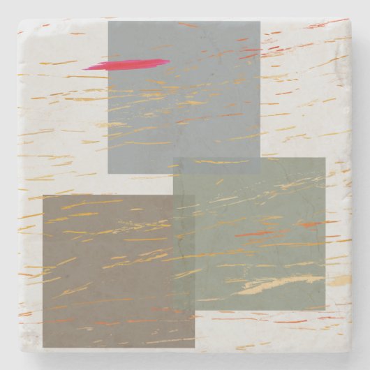 ストリークの正方形 ストーンコースター (正面)