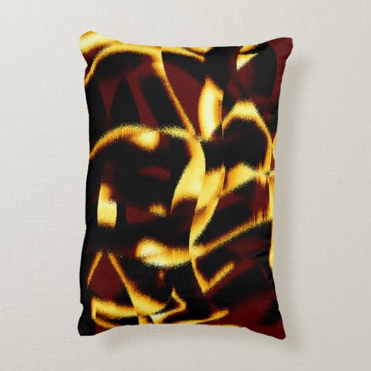 ストリークの燃えた黄色はビロードまたは傷ついたスプレーに見える アクセントクッション (裏面(縦))