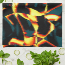 ストリーク燃えた黄色の赤い外観テリー、欠陥スプレー キッチンタオル