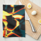 ストリーク燃えた黄色の赤い外観テリー、欠陥スプレー キッチンタオル (四つ折り)