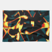 ストリーク燃えた黄色の赤い外観テリー、欠陥スプレー キッチンタオル (横)