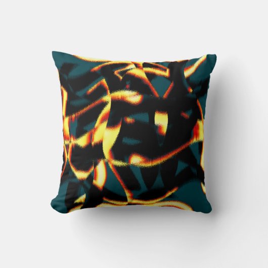 ストリーク燃えた黄色の赤い外観テリー、欠陥スプレー クッション (正面)