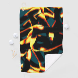 ストリーク燃えた黄色の赤い外観テリー、欠陥スプレー ゴルフタオル